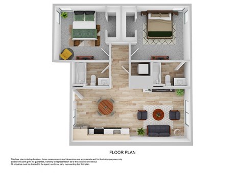 Cabana Bridges two bedroom two bathroom floorplan in Tucson